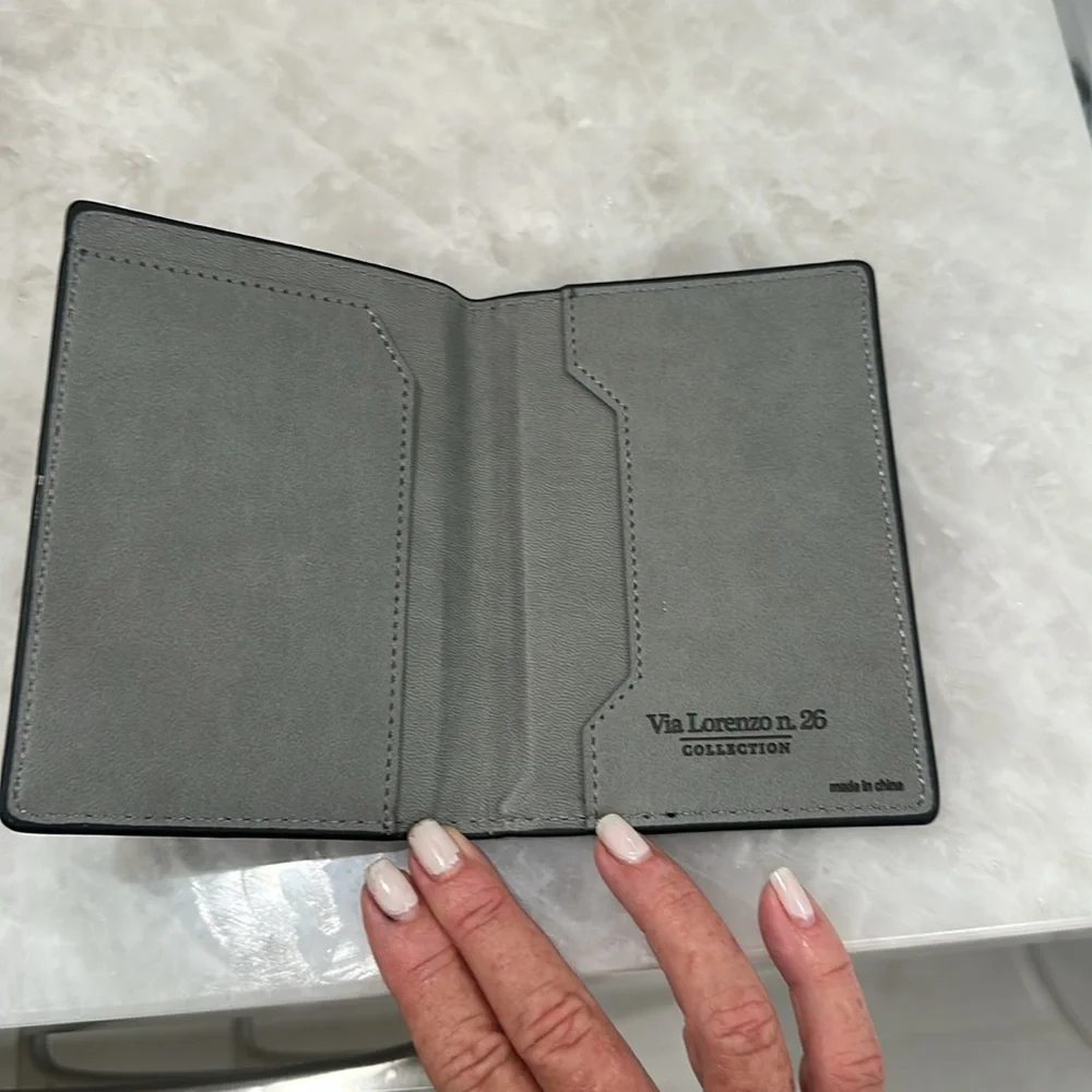 Black Leather Passport Holder